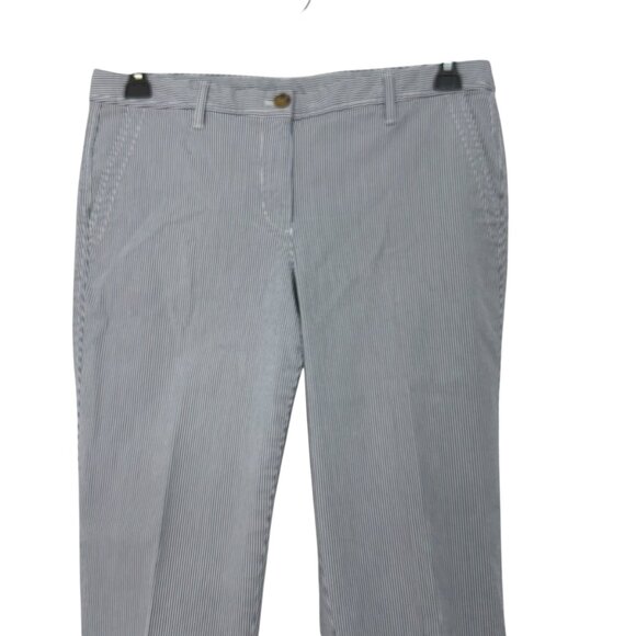 Talbots Petite Women Blue Striped Girlfriend Chino Pant SZ 10P Business Casual - Picture 2 of 10